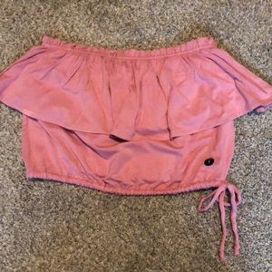 Abercrombie & Fitch Ruffle Tube Top Pink Small